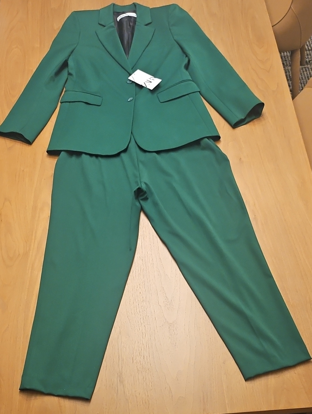 Zara Green Tailored Blazer & Trousers Set